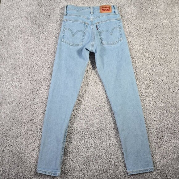 Levis Wedgie Jeans Women 24‎ (Fits 23x26) Blue Skinny Button Light Wash Denim - Picture 14 of 15